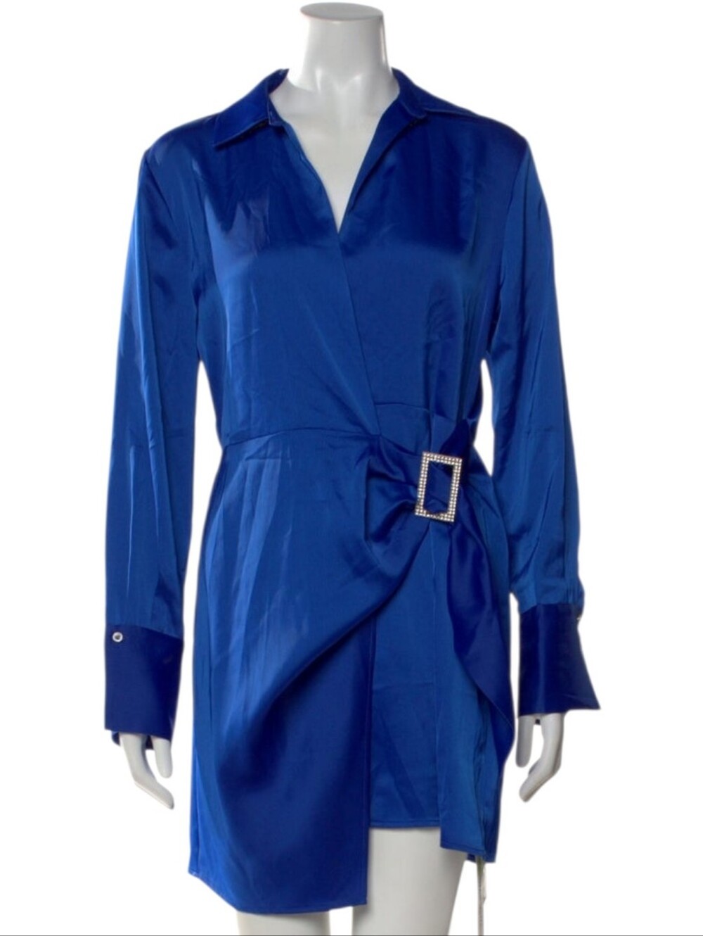 House of Harlow 1960 Blue Satin Shirtdress Size Small - Like New